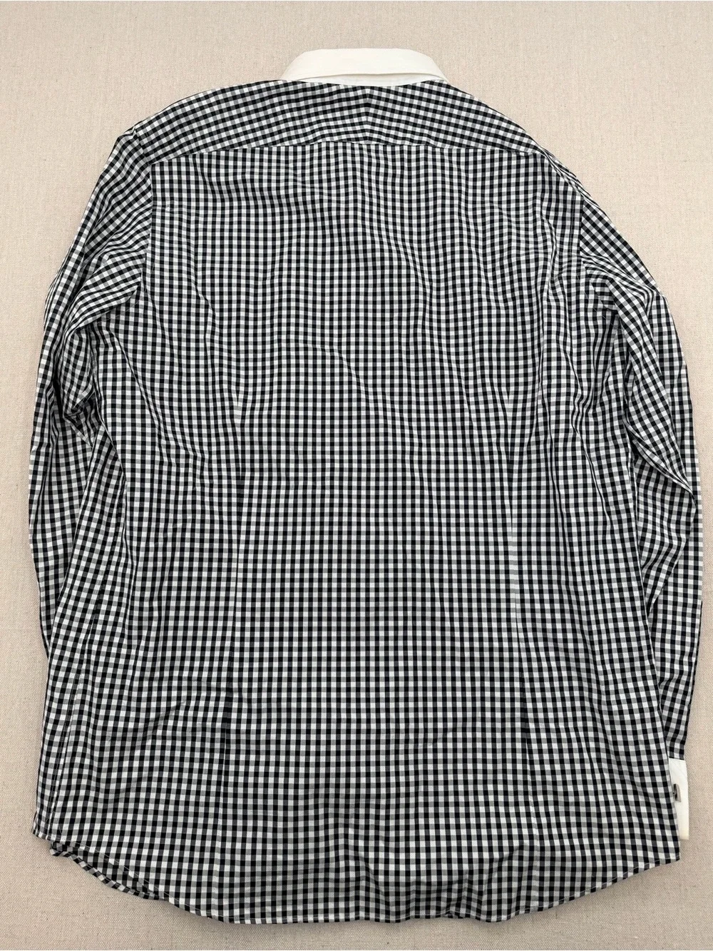 Banana Republic Men's Black & White Gingham Contrast Collar Dress Shirt